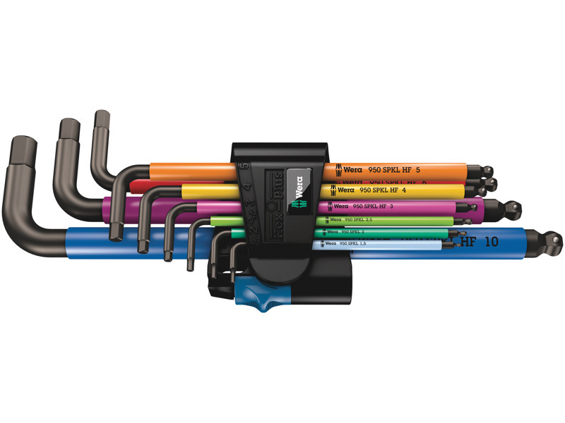WERA VINKELNØGLESÆT 950/9 Hex-Plus Multicolour HF 1, METRISK, BLACKLASER, 9 DELE