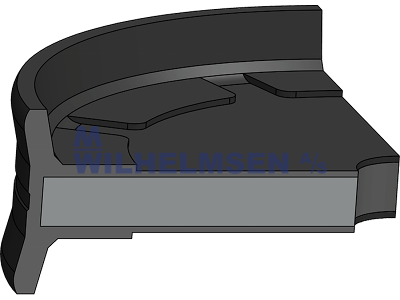 PNEUMATIC PISTON SEAL W/O SPRING 80X16X22.5