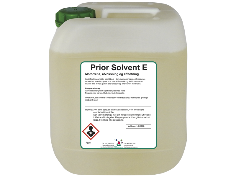 PRIOR SOLVENT E AFRENSER OG AFFEDTER 5 LTR MASKINRENS