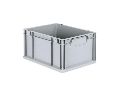 DIESELLA LAGERKASSE GRÅ PLAST 400x300x220 MM, LUKKEDE GREB