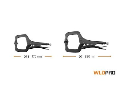 DIESELLA SVEJSETANG D7S C-KLEMME MED RUNDE TRYKSKO 175MM