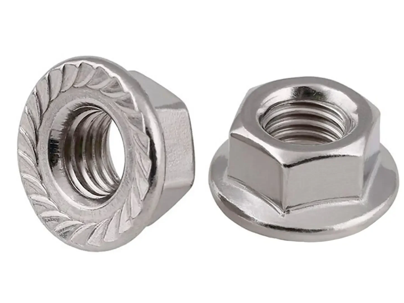 FLANGEMØTRIK M4 A4  DIN 6923 M/SERRATION