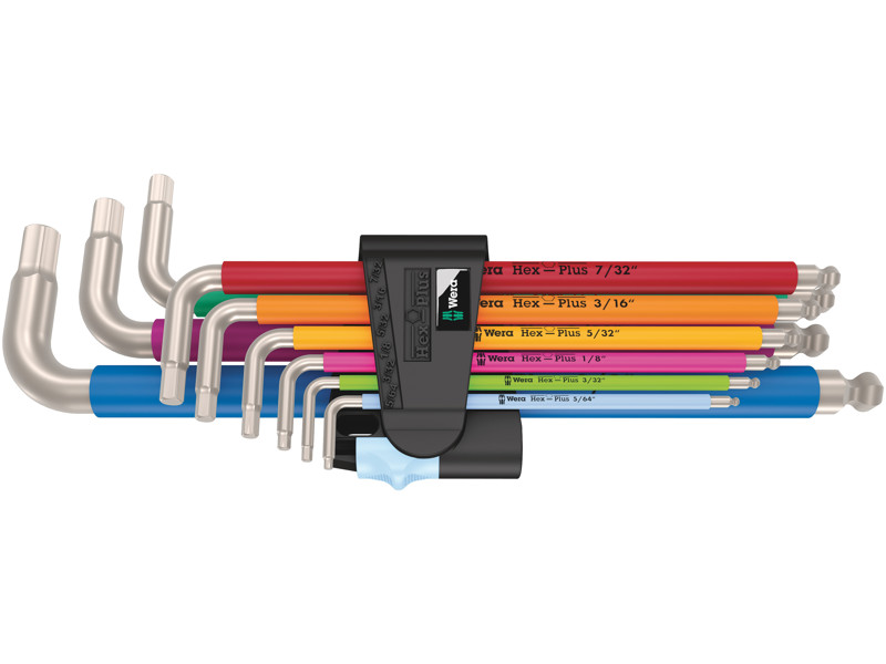WERA 3950/9 Hex-Plus Multicolour Imperial Stainless 1, TOMMEMÅL, RUSTFRI STÅL, 9 DELE