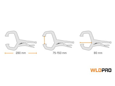 DIESELLA SVEJSETANG D8 C-KLEMME FORSKUDT RUND TRYKSKO 280MM