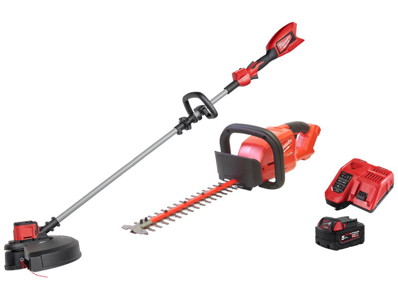 MILWAUKEE POWERPACK M18 FPP2OPL2-501 HÆKKEKLIPPER + GRÆSTRIMMER LADER+BAT