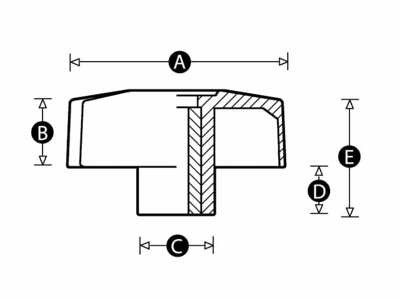 RENCOL 9746P THROUGH THREAD TRISTAR KNOB