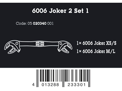 WERA 6006 JOKER 2 SET 1 1 x 7-10x1/4"-3/8"x10-13x7/16"-1/2"x161.0; 1 x 13-16x1/2"-5/8"x16-19x5/8"-3/