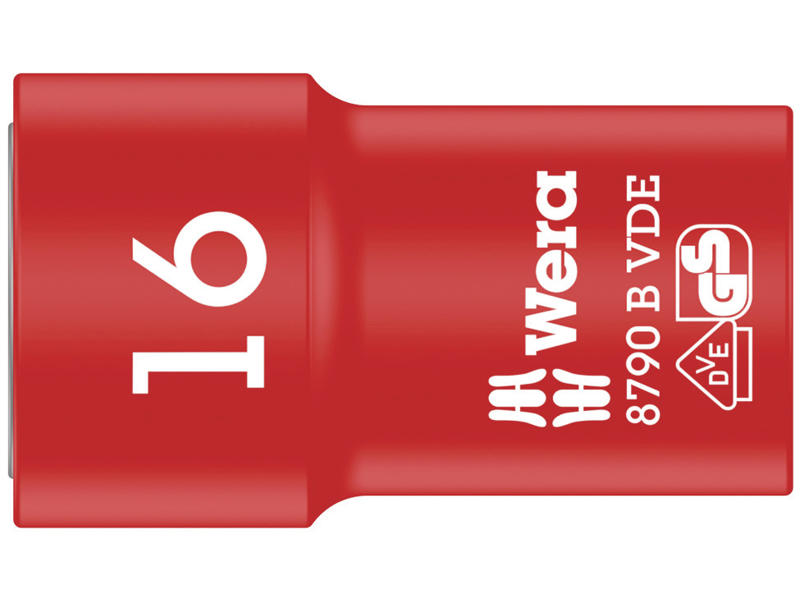 WERA ZYKLOP-TOPPE 8790 B VDE, ISOLERET, MED 3/8"-TILSLUTNING, 16 X 46 MM