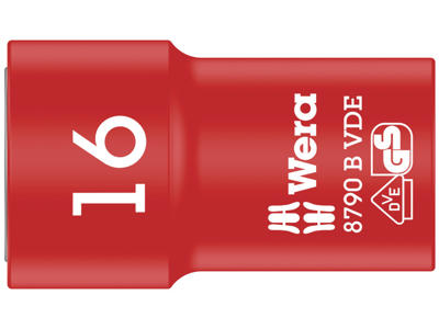 WERA ZYKLOP-TOPPE 8790 B VDE, ISOLERET, MED 3/8"-TILSLUTNING, 16 X 46 MM