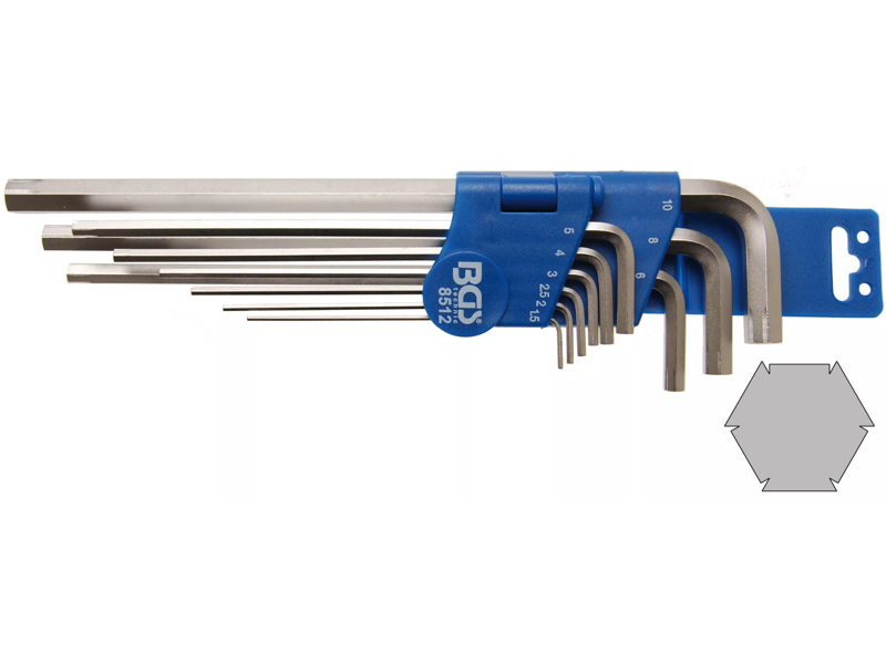 VINKELNØGLESÆT 1,5-10MM SPECIAL FOR RUNDDREJEDE SKRUEHOVEDER