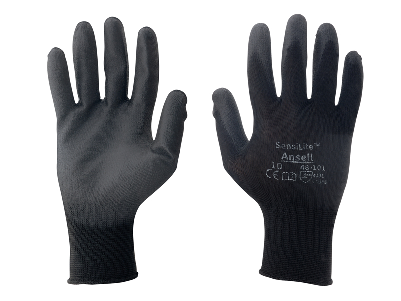 SENSILITE HANDSKE STR. 6 SORT  MONTAGEHANDSKE - BELAGT INDERHÅND
