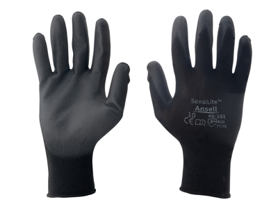 SENSILITE HANDSKE STR. 6 SORT  MONTAGEHANDSKE - BELAGT INDERHÅND