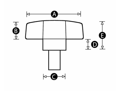RENCOL 4802Y MALE WING KNOB