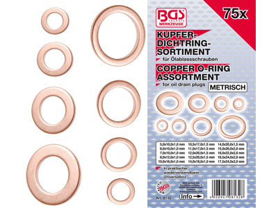 SEALING RING RANGE COPPER 75 PARTS