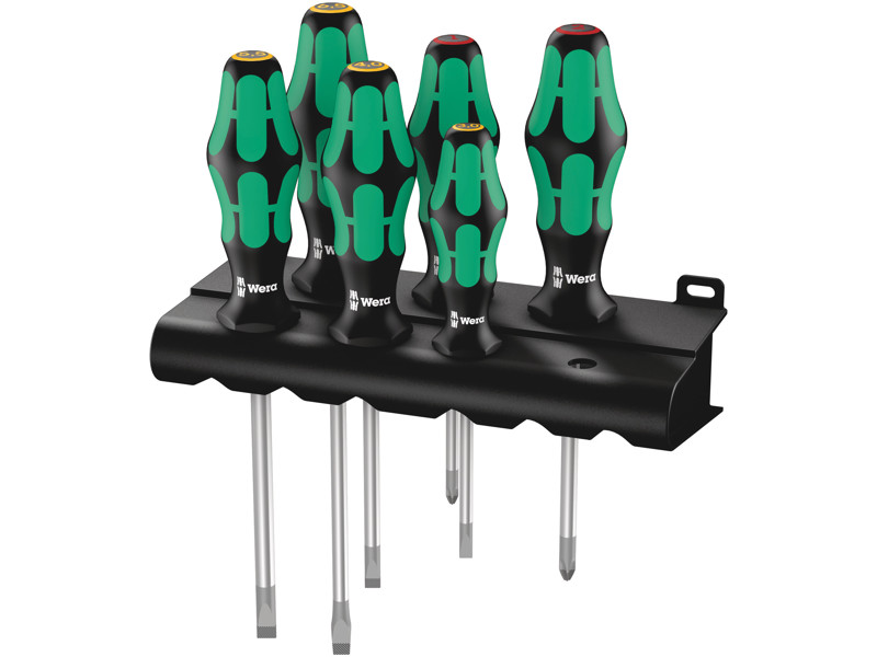 WERA RACK SKRUETRÆKKERSÆT KRAFTFORM PLUS LASERTIP + RACK 334/6, 6 DELE
