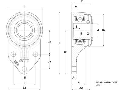 SNR SUCFB204FG1 FØDEVAREGODKENDT FLANGELEJE 3-HULS 20 MM