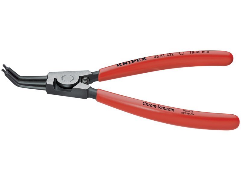 KNIPEX 46 31 A12 LÅSERINGSTANG UDV. 45° Ø10-25 130 MM
