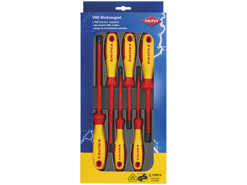 KNIPEX 00 20 12 V01 SKRUETRÆKKERSÆT VDE 6 STK