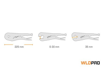 DIESELLA SVEJSETANG D5 MED SMAL/AFLANG TRYKSKO 230MM