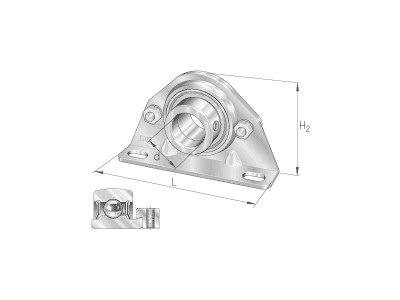 INA PBS25-XL PLUMMER BLOCK HOUSING - 2 BOLTS