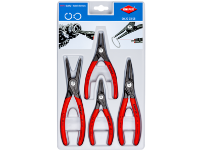 KNIPEX 00 20 03 SB LÅSERINGSSÆT 4 STK Ø10-25/Ø19-60 IND OG UDV