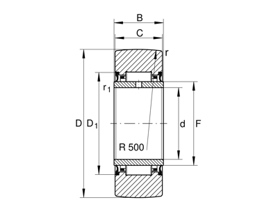 INA NA22/8-X-2RSR STØTTERULLE 8X24X12