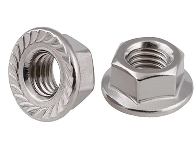 FLANGEMØTRIK M5 A4  DIN 6923 M/SERRATION