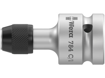 Wera 784 C 1/2" Adaptor with quick-release chuck, 784 C/1 x 1/4" x 50 mm