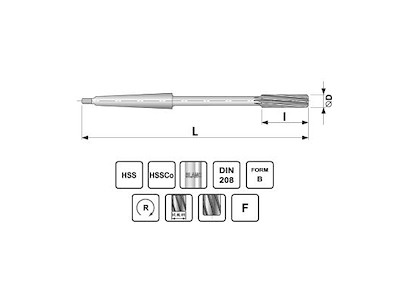 DIESELLA MASKINRIVAL MK2 HSS H7 DIN208 FORM B 23,0MM
