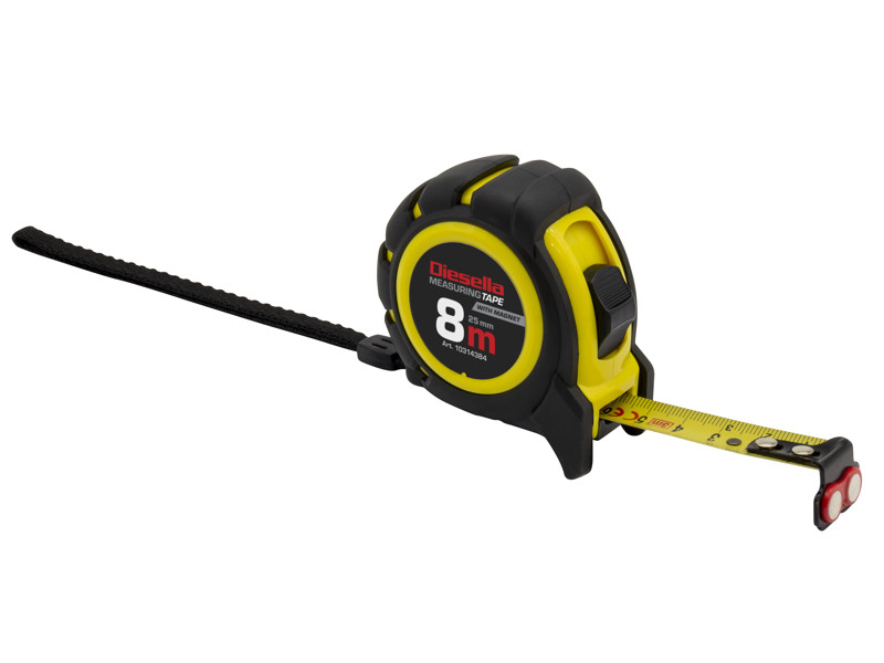 DIESELLA BÅNDMÅL 8MX25MM GUMMIBELAGT ABS HUS MED POWER-LÅS