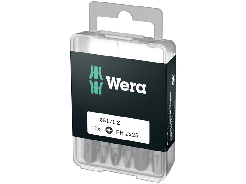 WERA 851/1 Z DIY BITS 851/1 Z DIY SiS, PH 2 X 25 MM, 10 DELE
