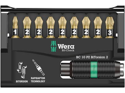 WERA Bit-Check 10 PZ BiTorsion 2, 10 DELE