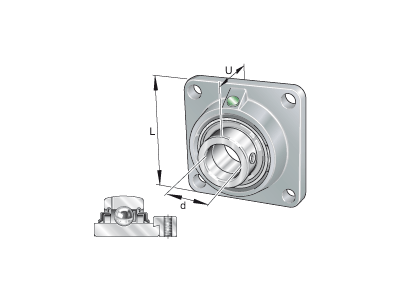 INA RCJ40-XL-N SQUARE HOUSING - 4 BOLTS