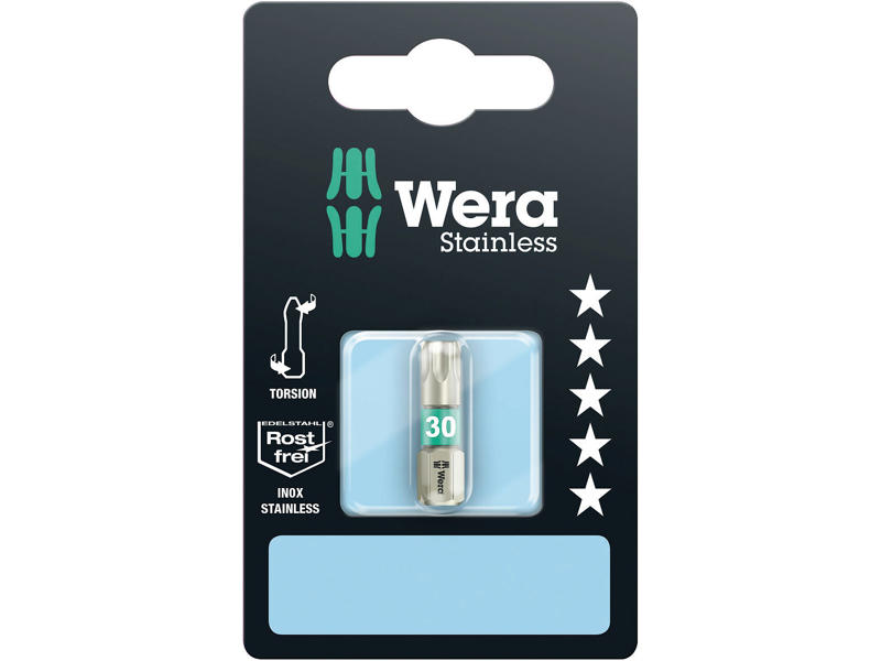 WERA 3867/1 TS SB TORX® BITS 3867/1 TS SB SiS, RUSTFRI STÅL, TX 30 X 25 MM