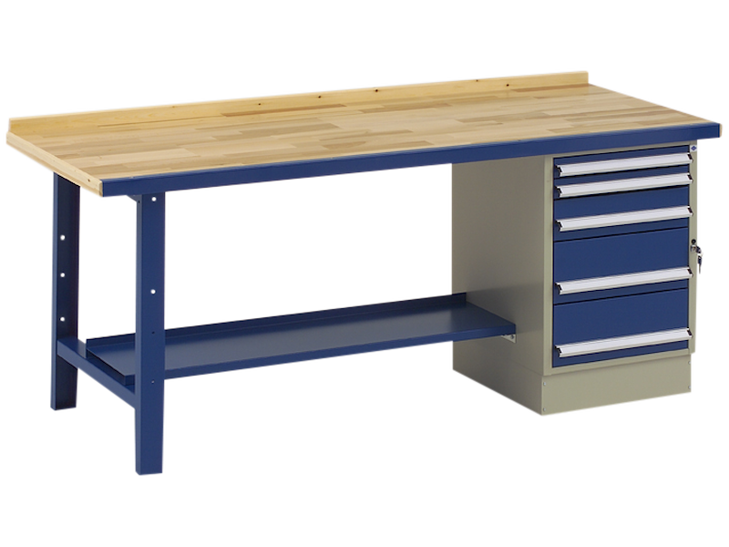 BLIKA FILEBÆNK 2000MM VBB-120 M/HYLDE OG SKUFFESKAB