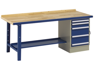 BLIKA FILEBÆNK 2000MM VBB-120 M/HYLDE OG SKUFFESKAB