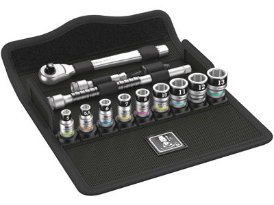 WERA ZYKLOP METAL-SKRALDESÆT 8100 SA 12 HF, OMSKIFTERGREB, 1/4"-TILSLUTNING, METRISK, 13 DELE