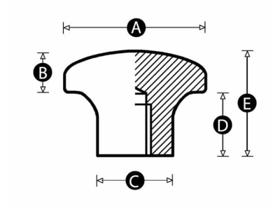 RENCOL 9055S FEMALE BUTTON KNOB