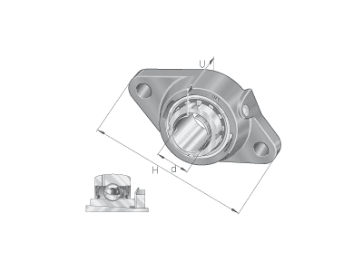 INA RCJTA20-XL-N HOUSING AND BEARING - 2 BOLTS