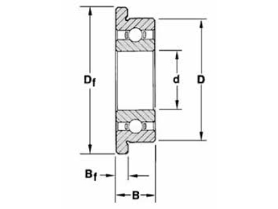 GRW SF3/8-ZZ RUSTFRI KUGLELEJE 9.5 X 22.22 X 7.14 M/FLANGE