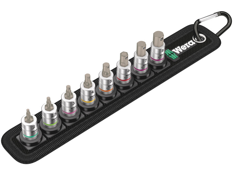 WERA ZYKLOP BIT-TOP-SÆT INDVENDIG SEKSKANT Belt A 2, MED HOLDEFUNKTION, 1/4"-TILSLUTNING, 8 DELE