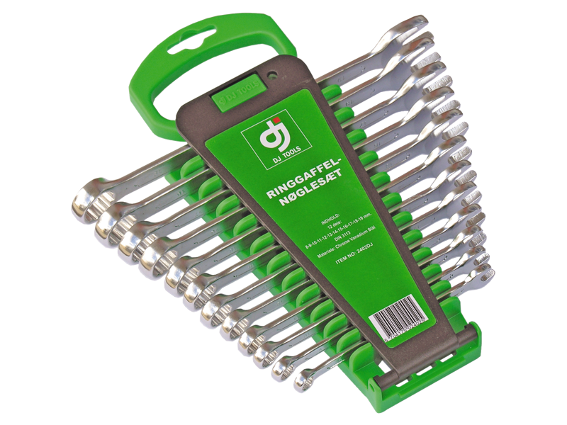 RINGGAFFELNØGLESÆT 8-19MM 12 STK