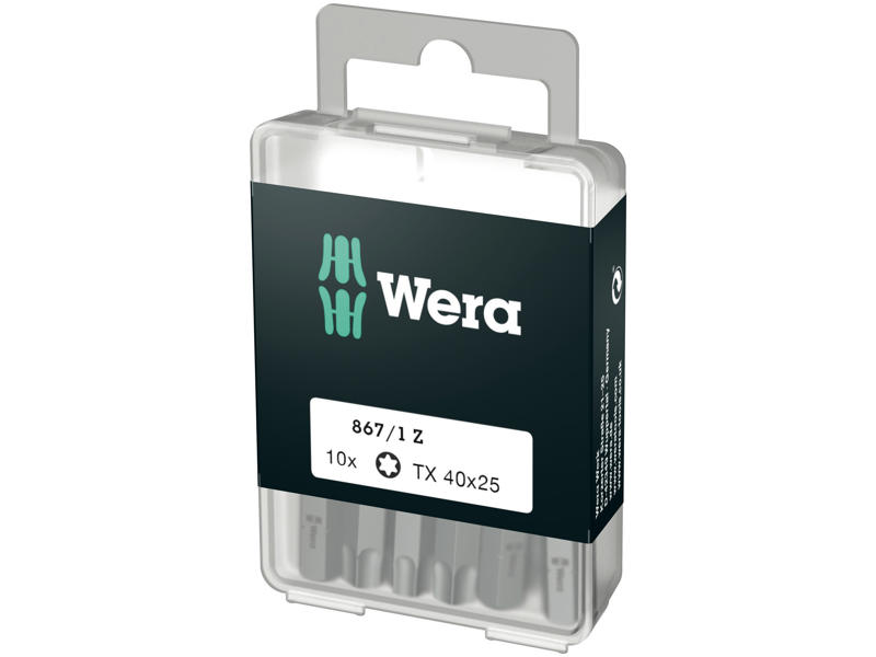 WERA 867/1 DIY BITS TORX® 867/1 DIY SiS, TX 40 X 25 MM, 10 DELE