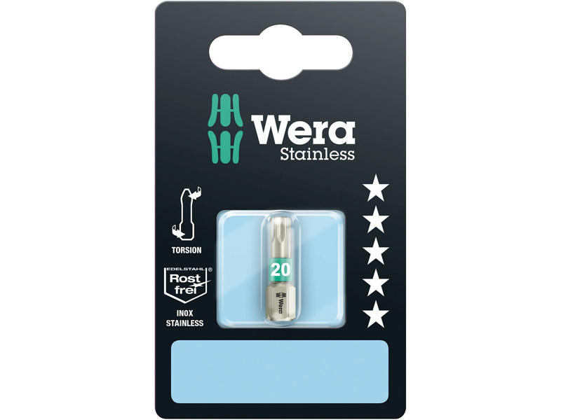 WERA 3867/1 TS SB TORX® BITS 3867/1 TS SB SiS, RUSTFRI STÅL, TX 20 X 25 MM