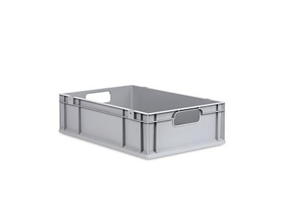 DIESELLA LAGERKASSE GRÅ PLAST 600x400x170 MM, ÅBNE GREB