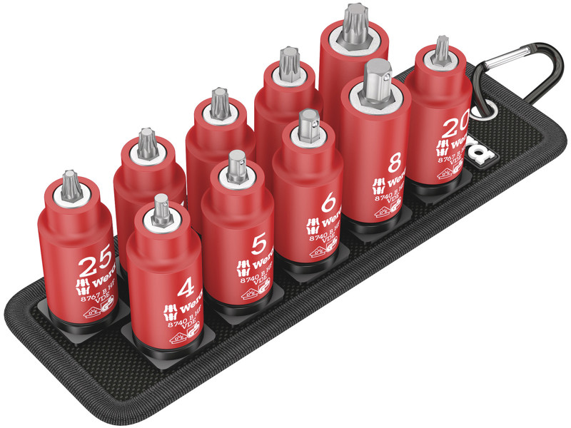 WERA ZYKLOP BIT-TOP-SÆT TORX® / INDVENDIG SEKSKANT Belt B VDE 1, ISOLERET