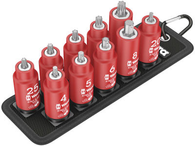 WERA ZYKLOP BIT-TOP-SÆT TORX® / INDVENDIG SEKSKANT Belt B VDE 1, ISOLERET