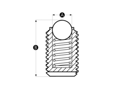 RENCOL TRYKSTYKKE M8 12685S KUGEL Ø5.0MM M8X18MM SORT STÅL