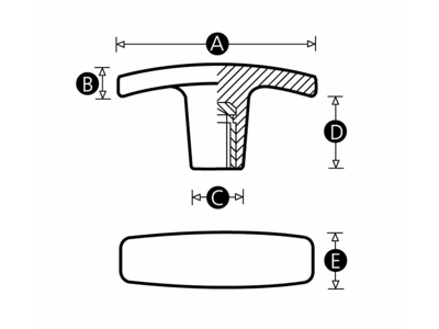 RENCOL 5380U FEMALE THERMOPLASTIC T-HANDLE
