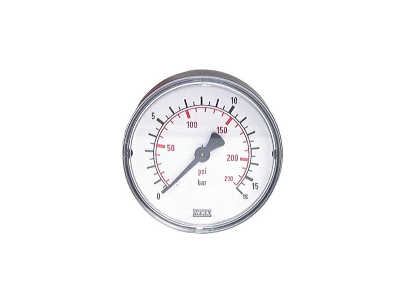 MANOMETER 0 - 10BAR 50MM BAGUDVENDT 1/4"RG